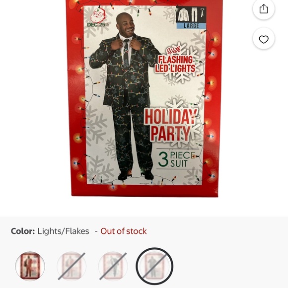 Holiday Party LED Light-Up Suit - Black - Picture 1 of 4